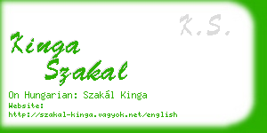 kinga szakal business card